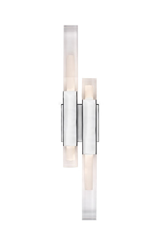 Buy chrome-with-acrylic-with-frosted-interior-glass Martelo Sconce by Kuzco Lighting