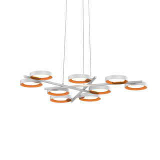 Buy satin-white-with-satin-white-w-apricot-interior-aluminum-glass Light Guide Ring Outdoor (Damp) Pendant by Sonneman