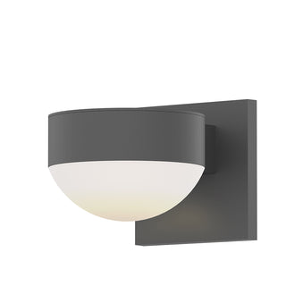 Buy textured-gray-with-white-frosted-white-polycarbonate-glass-and-white-shade REALS Outdoor (Wet) Sconce by Sonneman