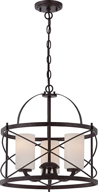 Buy old-bronze-with-opal-glass-and-amber-brown-shade Ginger Pendant by Nuvo Lighting
