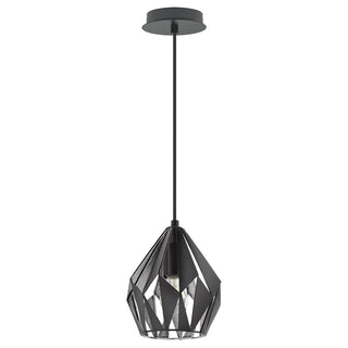 Buy matte-black-silver-with-matte-black-silver-glass Carlton Pendant by Eglo USA