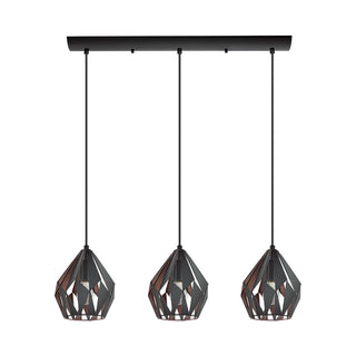 Buy black-with-black-copper-glass Carlton Pendant by Eglo USA