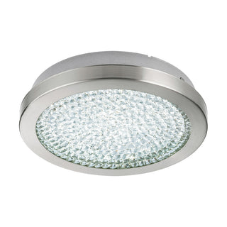Buy matte-nickel-with-clear-glass-and-clear-textured-shade Arezzo Outdoor (Damp) Ceiling Light by Eglo USA