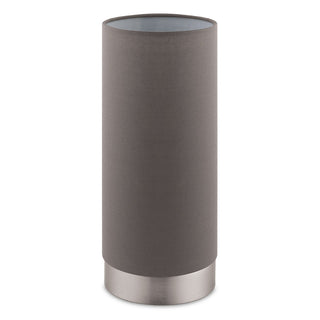 Buy matte-nickel-with-taupe-glass-and-beige-tan-shade Pasteri Table Lamp by Eglo USA