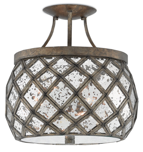 Buckminster Collection Flush Mount Ceiling Light by Currey and Company