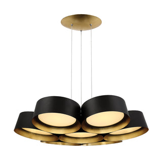 Buy gold-leaf-bronze-and-white-shade Marimba Chandelier by Modern Forms