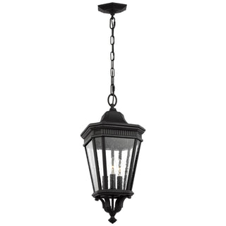 Buy black-with-clear-seeded-glass Cotswold Lane Outdoor (Damp) Hanging Lantern by Generation Lighting