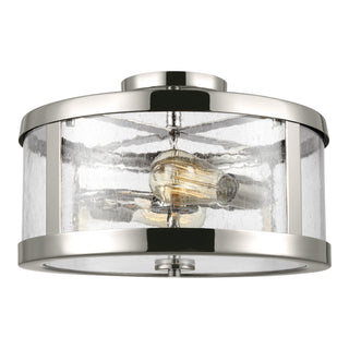 Buy polished-nickel-with-clear-seeded-glass Harrow Outdoor (Damp) Semi-Flush Mount Ceiling Light by Visual Comfort Studio