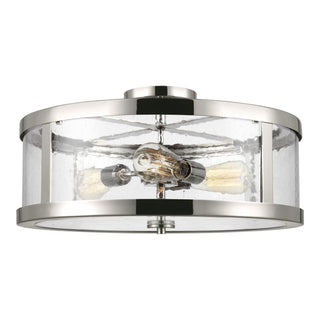 Buy polished-nickel-with-clear-seeded-glass Harrow Outdoor (Damp) Semi-Flush Mount Ceiling Light by Visual Comfort Studio