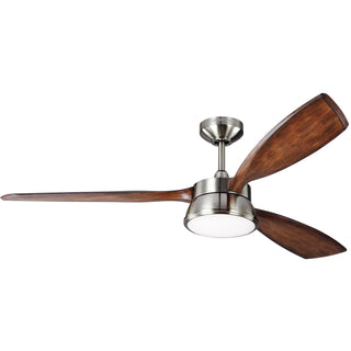 Buy brushed-steel-and-koa-3dstr57bsd 3-Blade Destin Ceiling Fan by Visual Comfort Fan
