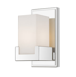Buy chrome-with-clear-outside-matte-opal-inside-glass Peak Outdoor (Damp) Sconce by Z-Lite