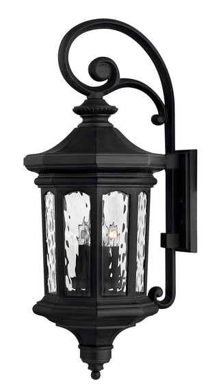 Buy museum-black-with-clear-water-glass-glass-and-clear-shade Raley Outdoor (Wet) Wall Lantern by Hinkley