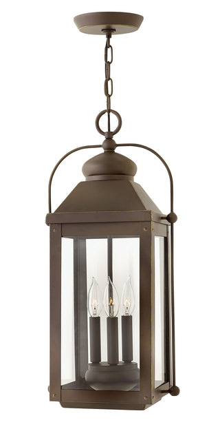 Buy light-oiled-bronze-with-clear-glass-and-clear-shade Anchorage Outdoor (Damp) Hanging Lanterns by Hinkley