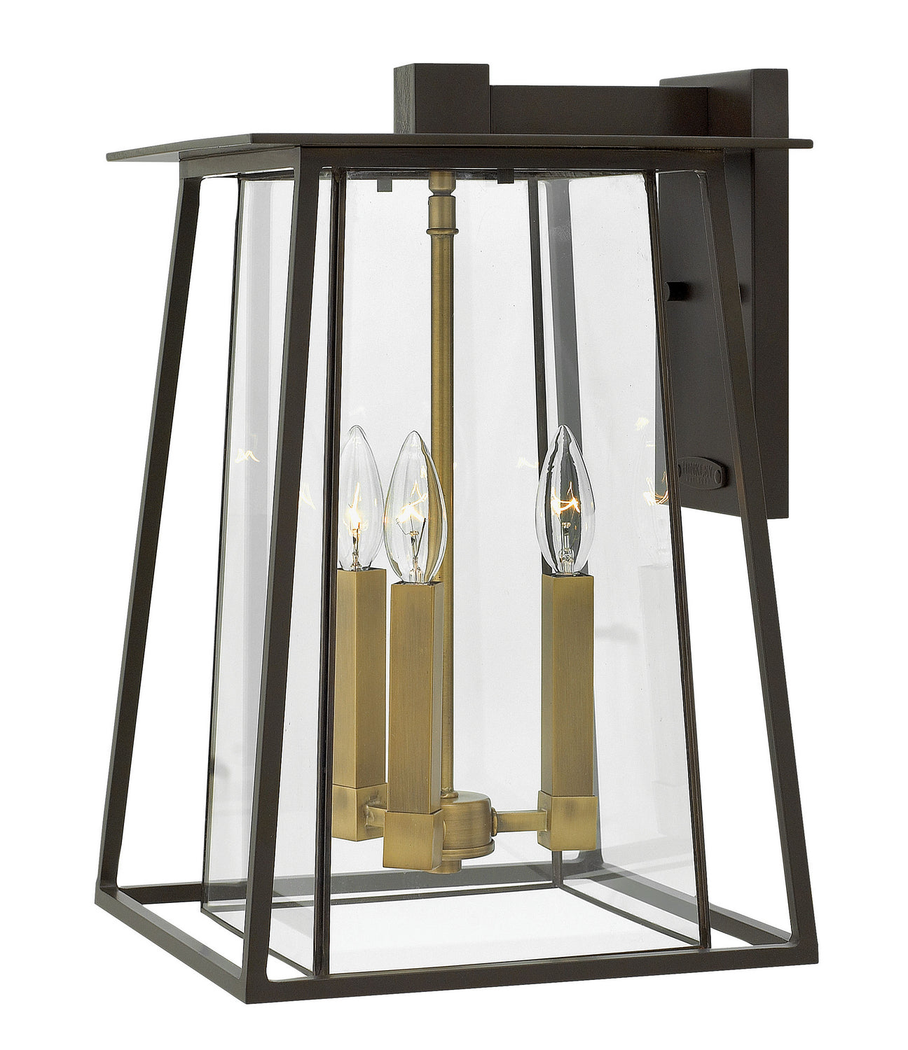 Walker Wall Lantern by Hinkley – Lights: 3 Light (12.00"L x 11.50"W x 17.50"H) – Finish: Buckeye Bronze with Clear Bound Glass and Clear Shade – Light Output: 2400K – Hinkley-2105KZ-LL
