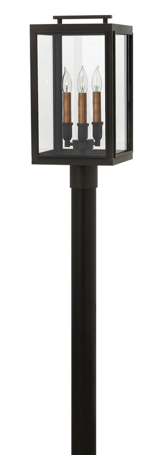 Buy oil-rubbed-bronze-with-clear-glass-and-clear-shade Sutcliffe Outdoor (Wet) Post Lantern by Hinkley