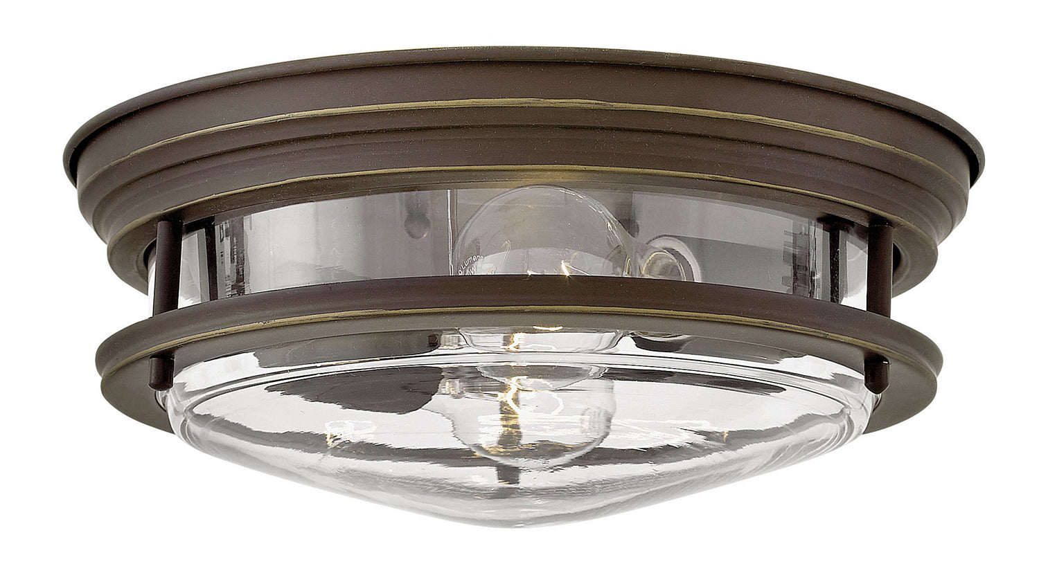 Hadley Flush Mount Ceiling Light by Hinkley – Lights: 2 Light (12.00"L x 12.00"W x 4.75"H) – Finish: Oil Rubbed Bronze with Clear Glass and Clear Shade – Hinkley-3302OZ-CL