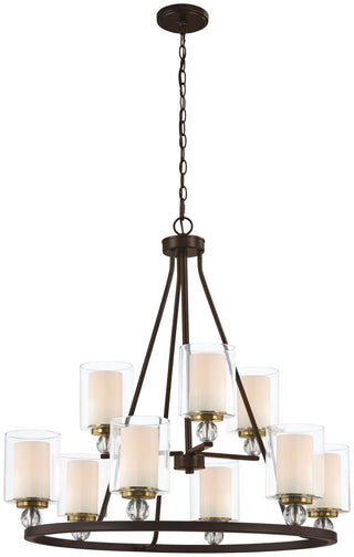 Buy painted-bronze-w-natural-brush-with-clear-glass Studio Chandelier by Minka-Lavery