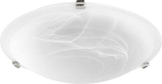 Buy polished-nickel-faux-alabaster-with-faux-alabaster-glass Ceiling Mounts Outdoor (Damp) Ceiling Light by Quorum