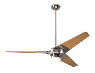 Buy bright-nickel-finish-with-maple-blades Torsion Ceiling Fan by Modern Fan Co