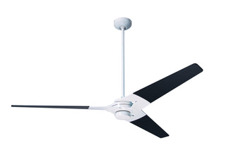 Buy gloss-white-finish-with-black-blades Torsion Ceiling Fan by Modern Fan Co