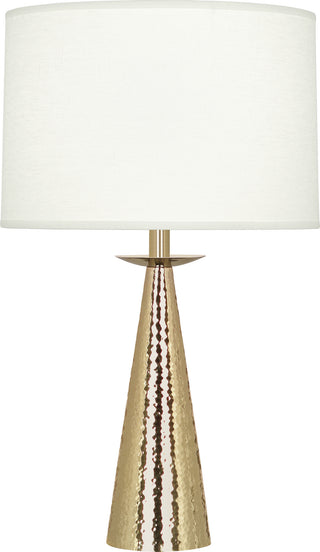 Buy modern-brass-with-oyster-linen-shade-glass Dal Table Lamp by Robert Abbey