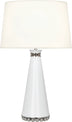 Lily Lacquered Paint/Polished Nickel with Fondine Fabric Shade Glass
