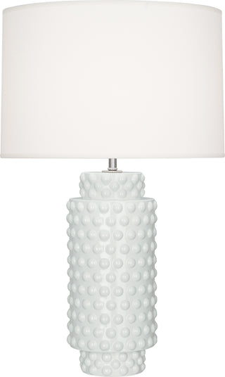 Buy lily-glazed-textured-ceramic-with-fondine-fabric-shade-glass Dolly Table Lamp by Robert Abbey