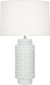 Lily Glazed Textured Ceramic with Fondine Fabric Shade Glass
