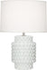 Lily Glazed Textured Ceramic with Fondine Fabric Shade Glass