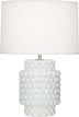 Lily Glazed Textured Ceramic with Fondine Fabric Shade Glass