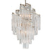 Modern Silver Leaf with Hand-Crafted Clear Venetian Glass and Clear Shade