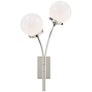 Buy polished-nickel-with-white-glass-glass-and-white-shade Prescott Outdoor (Damp) Sconce by Visual Comfort Signature