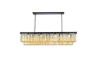 Buy matte-black-with-golden-teak-smoky-glass-and-clear-shade Sydney Chandelier by Elegant Lighting