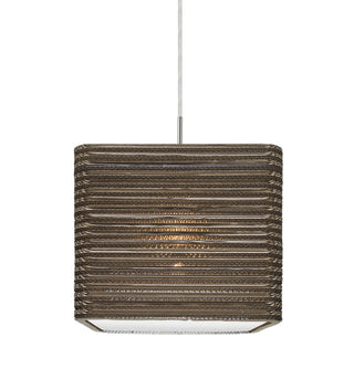 Buy satin-nickel-with-corrugated-cardboard-10-x-12-x-12-glass Kirk Pendant by Besa