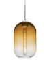 Satin Nickel with Amber/Clear 11.75``x 7.25``x 7.25`` Glass