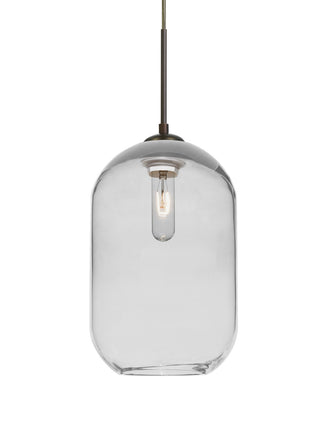 Buy bronze-with-clear-11-75-x-7-25-x-7-25-glass Omega Pendant by Besa
