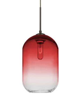 Buy bronze-with-red-clear-11-75-x-7-25-x-7-25-glass Omega Pendant by Besa