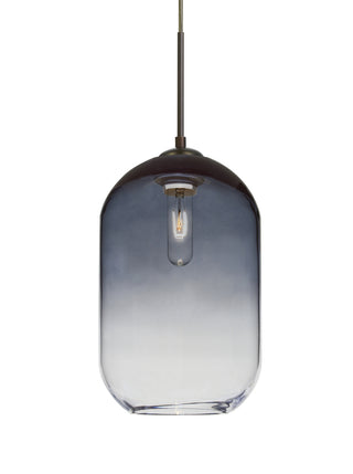 Buy bronze-with-steel-clear-11-75-x-7-25-x-7-25-glass Omega Pendant by Besa
