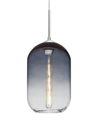 Buy satin-nickel-with-steel-clear-11-75-x-7-25-x-7-25-glass Omega Pendant by Besa