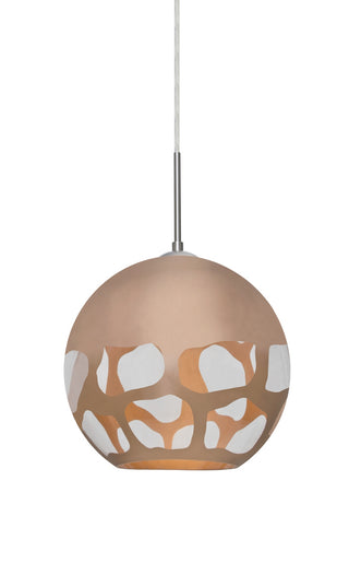 Buy satin-nickel-with-copper-9-5-x-10-x-10-glass Rocky Pendant by Besa
