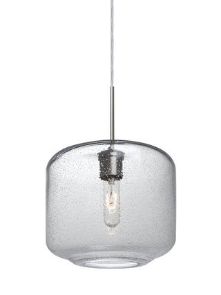 Buy satin-nickel-with-clear-bubble-9-x-9-5-x-9-5-glass Niles Pendant by Besa