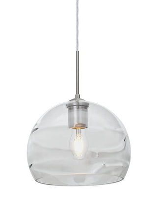 Buy satin-nickel-with-clear-6-25-x-8-5-x-8-5-glass Spirit Pendant by Besa
