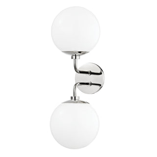 Buy polished-nickel-with-glossy-white-glass Stella Outdoor (Damp) Sconce by Mitzi