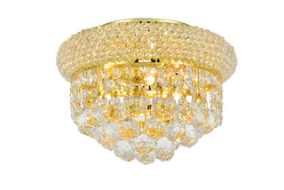 Buy gold-and-clear-shade Primo Flush Mount Light by Elegant Lighting