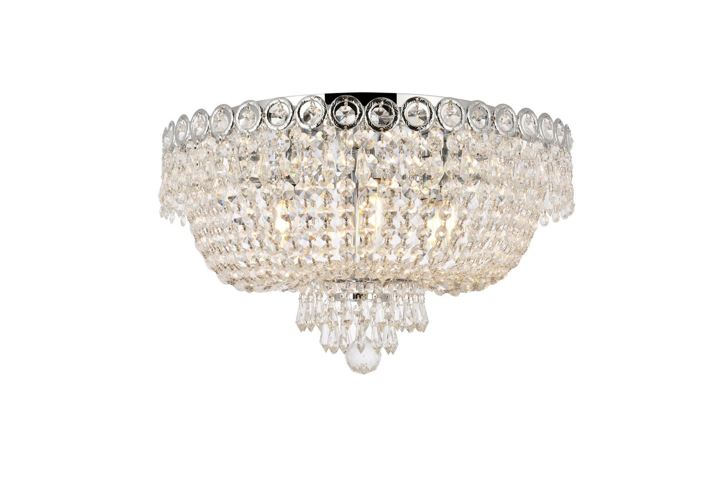 Century Flush Mount Ceiling Light by Elegant Lighting – Lights: 6 Light (18.00"L x 18.00"W x 10.00"H) – Finish: Chrome and Clear Shade – Elegant Lighting-V1900F18C/RC