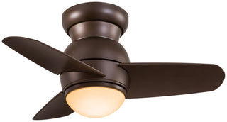 Buy oil-rubbed-bronze-finish-with-oil-rubbed-bronze-blades 3-Blades Spacesaver Hugger Ceiling Fan with Light by Minka Aire