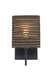 Black with Corrugated Cardboard 6.75``x 6``x 6`` Glass and Amber/Brown Shade