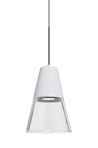 Buy bronze-with-clear-white-9-x-6-x-6-glass Timo Pendant by Besa