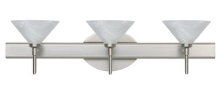 Buy satin-nickel-with-marble-2-5-x-5-5-x-5-5-glass Kona Sconce by Besa