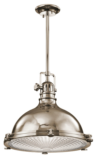 Buy polished-nickel-with-clear-fresnel-glass Hatteras Bay Pendant by Kichler